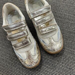 Dolce Vita Silver and White Sneakers